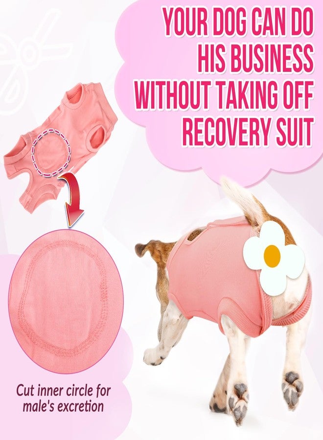 Lukovee Recovery Suit for Dogs, Onesie Surgery Recovery Suit for Female Male Dogs, Abdominal Wounds Cone E-Collar Alternative Prevent Licking Spay Recovery Suit (Peach,M) - Image 4